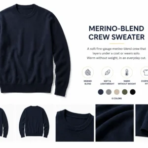 Merino-Blend Crew Sweater